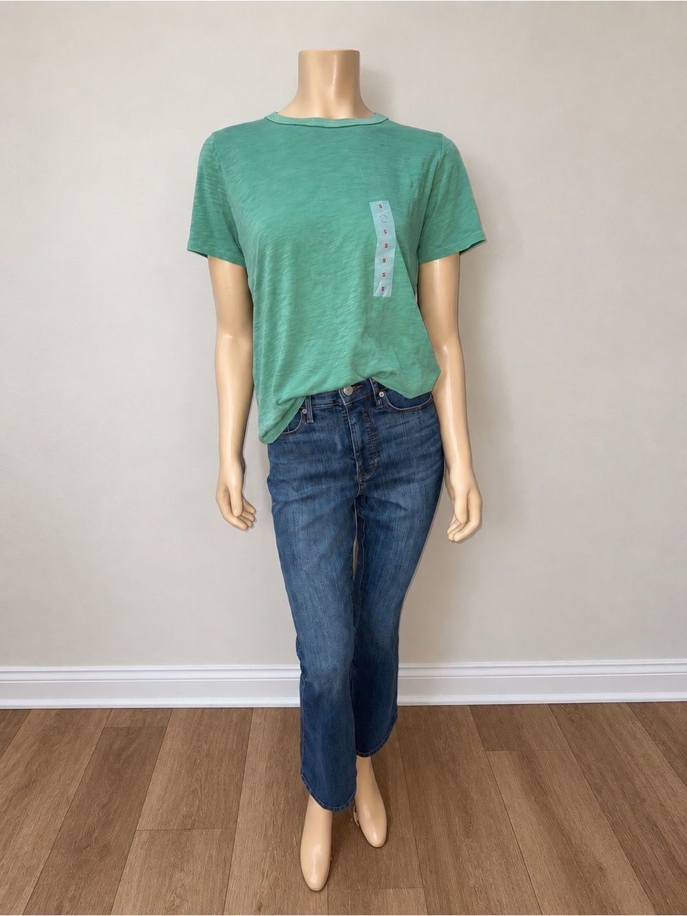 NWT Old Navy EveryWear Green Slub Crew Neck T-Shirt Size Small